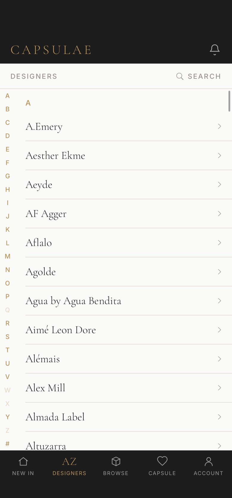 Designers, from A to Z
